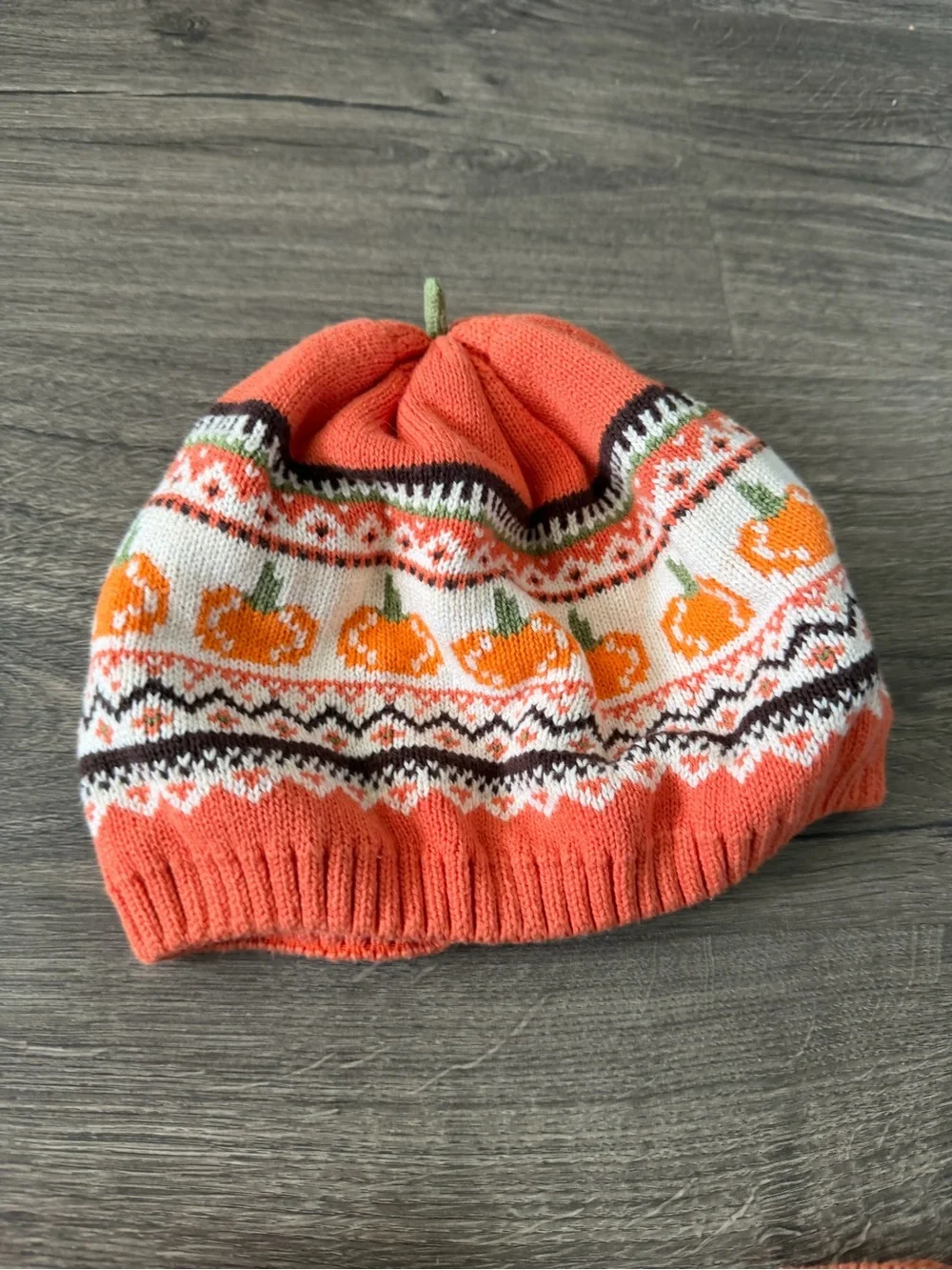 Gymboree Orange Pumpkin Knit Dress with Matching Hat & Tights, Sz. 12